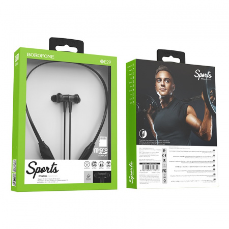 Беспроводные наушники BOROFONE BE29 Joyous, Bluetooth, 130 мАч, серый, Hands-free