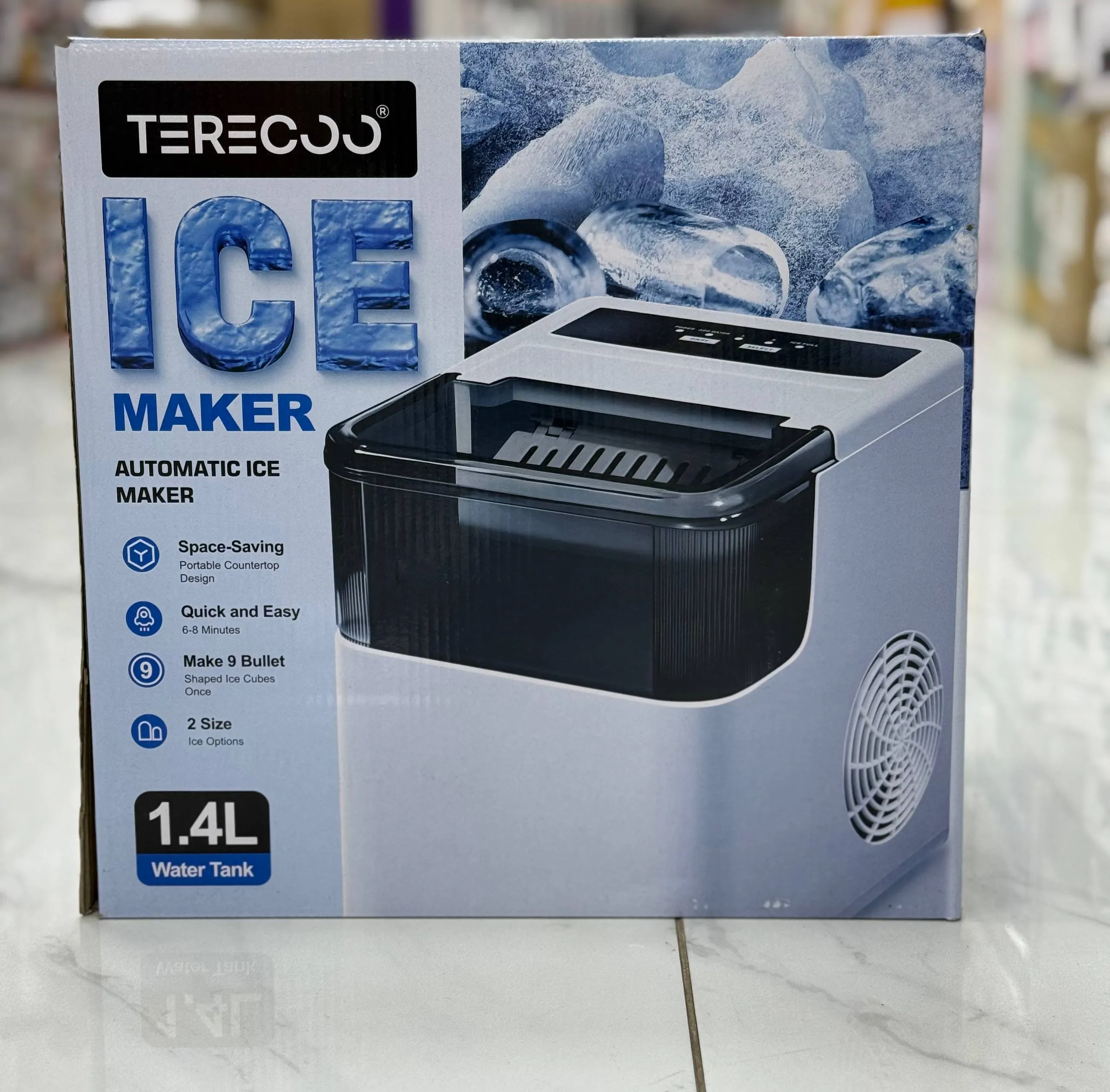 Автоматический ледогенератор TERECOO с резервуаром на 1.4 л